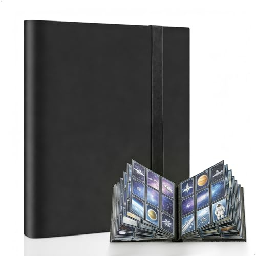 Classeur Carte Magic Grille à 9 Cases,Binder à 360,Ultra pro Sleeves ImperméAble,Photocard Binder,pour Jeux de Cartes à Collectionner,Cartes de Sport,Collectionneurs,Noir,24.5 X 30.5 X 2.5 cm