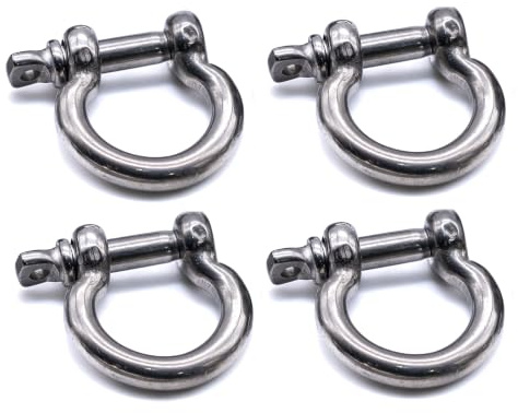 4 grilletes de arco M8 de acero inoxidable 316 de grado marino A4
