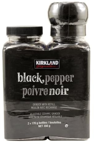 Kirkland Signature Black Pepper Adjustable Grinder with Refill 357 g, COST1250139
