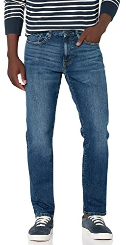 Amazon Essentials Herren Athletic-Fit-Stretchjeans - Auslauffarben, Vintage Waschung, 32W / 34L