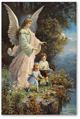 Postereck - 0152 - Ángel de la Guarda, Cuadro Antiguo, Religión – Impresión Lámina Arte de Pared, Decoración Espiritual, Figura Clásica - Poster - 4:3 40,0 cm x 30,0 cm