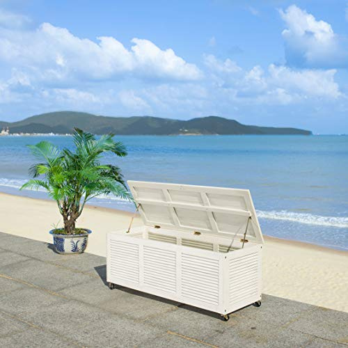 Safavieh Outdoor Elina White Wash Cushion Storage Box