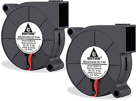 GDSTIME 2 Stück Lüfter 5015 12V 5015 Radiallüfter 12V Blower Fan 50x50x15 | 5015 lüfter 12v gebläse lüfter 5015 4500 U/min für Kühlung Lüfteraustausch