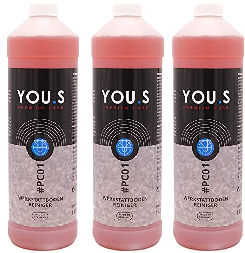 YOU.S Premium Care Werkstattbodenreiniger Boden Reiniger Konzentrat - 3x 1000 ml