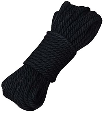 Fendawn Strive Spago di iuta nero, ecologico, 6 mm x 20 m, per fai da te, artigianato, impacchettamento e giardinaggio