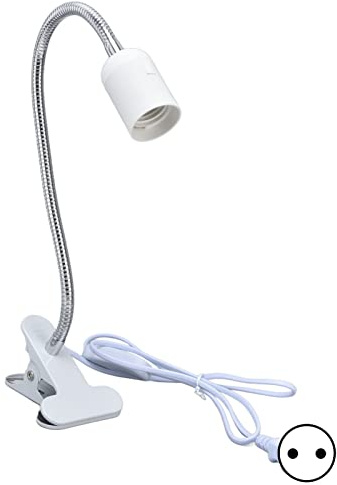 YWBL-WH Schwanenhals-Klemmleuchte, E27/E26, 360° | Clip-Design, flexibel, robustes Aluminium/ABS, für Schreibtisch und Nachttisch