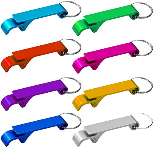 Llavero Abridor De Botellas, 8 Pcs Abridor de Cerveza Aluminio, Llaveros Abrebotellas con Anilla, Bolsillo Pequeño Bar Pinza para Bebidas, Llavero Abridor Cerveza, para Cerveza De Jugo Beber