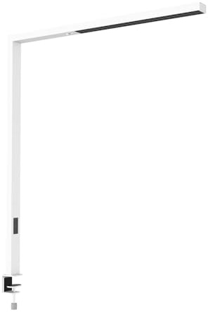 MAUL LED Schreibtischlampe MAULsirius weiß dimmbar mit Klemmfuß 120 cm | stufenlos anpassbares Licht, blendarmes Arbeiten, direkte und indirekte Abstrahlung, platzsparende Tischklemme, Sensorik
