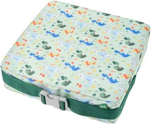 Polar Gear Baby Booster Seat Dining Chair - Toddler Booster Seat - Dinosaur | 8cm foam cushion,Machine washable cover,Adjustable straps,Non-slip base,Portable,Travel friendly,Age 3+,Recycled polyester