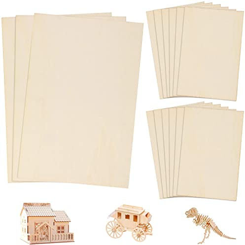 ZOENAE 2mm Wood Sheets Unfinished Rectangular Wood Chips For Handwork Diy Crafts, Wood Craft Material Wood Sheets Cuttable Laser Engraving Painting