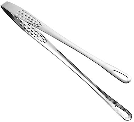 BYYLECL Pince à barbecue 24/28 cm – Acier inoxydable de qualité supérieure et poignée antidérapante résistante à la chaleur – Pince de cuisson pour grillades et grillades – Argenté