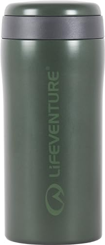 Lifeventure Thermal Mug, Leakproof & Vacuum Insulated Reusable Coffee Travel Cup, 300ml, Metallic Green