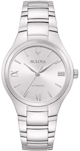 Bulova Lady Automatic Women's Watch, Gray 96L318, Steel Case and Bracelet