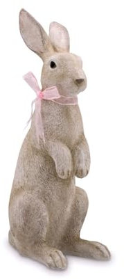Gravuren Feller Dekofigur Hase, XXL Hase Stehend, Osterhase aus Kunststein ca 48,5 cm, Ostergeschenk