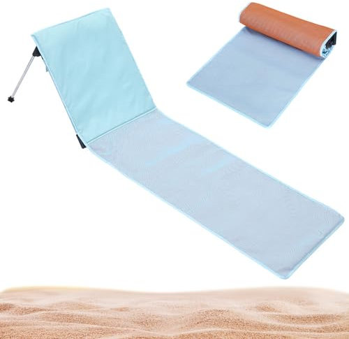 Jeorywoet Faltbarer Strandstuhl tragbarer Schwerer Sonnenbad Beach Lounge Stuhl Feiertage Stabile Outdoor-Liege Strandstuhl mit Tragetasche für Garten, Camping (blau-Sky-Farbe), liegender Strandstuhl