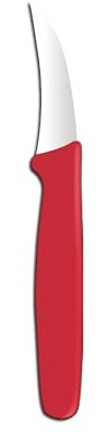 HENDI Couteau éplucheur, lame courbée, bec d'oiseau, couteau d'office, cuisine, pour éplucher fruits et légumes, tournant, 158x19x(H)9mm, inox, polypropylène, rouge
