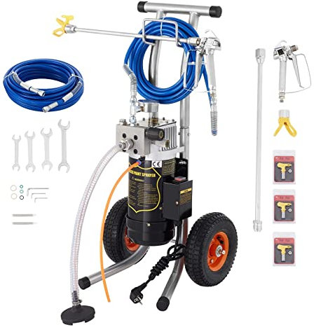 Pulverizador eléctrico a presión sin aire for pintura 1.9L/min 3.5HP, poste de extensión de rociador sin aire y boquilla con manguera de 10 m a 15 m Pulverizadores de pintura profesionales