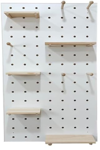 Panneaux perforés, kit d'organisation de Panneau perforé, Panneau perforé de Rangement Mural en Bois avec Accessoires, Support de Rangement d'outils perforé pour Garage de Bureau à Domicile