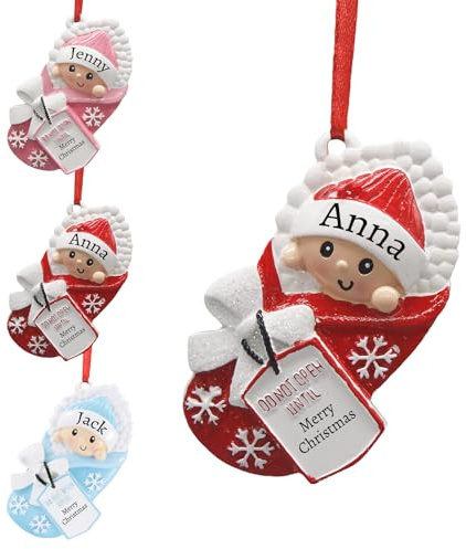 Personalisierter Christbaumschmuck Zur Ersten Geburt des Babys 2025 Baby Weihnachtsbaumschmuck Mit Namen Weihnachtskugeln Mit Namen und Datum Weihnachtskugel Selber Gestalten