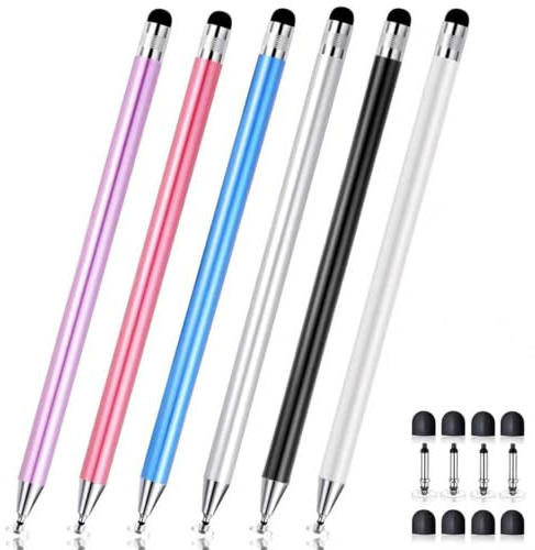 FIRCRE 2-in-1 Stylus Pen for Touch Screen, Stylists pens for Touch Screens Compatible Phone/pad/and Tablets All Touch Screens (6 PCS)