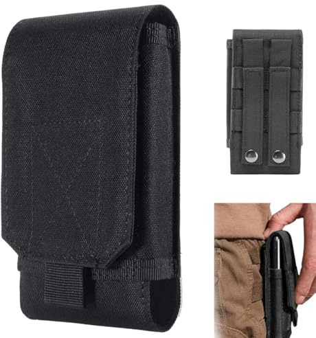 Funda Cinturón Móvil Vertical Horizontal Teléfono Soporte Cintura Bolsa Universal, Antigolpes Carcasa Libro Cartera en Cuero Case Cover