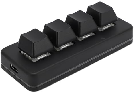 Annadue 4 Key Mechanical Gaming Keyboard, USB Programmable Macro Keypad with RGB Dynamic Light, One Handed Mechanical Gaming Keyboard for Computer PC Desktop