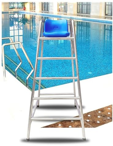 Generisch Rettungsschwimmerstuhl für Poolleitern, Hohe Rettungsschwimmerstühle, Rettungsschwimmerstuhl für Wasserparks, 4,92 Fuß 5,9 Fuß hohe Schiedsrichterstühle für kommerzielle Schwimmwettbewerbe,