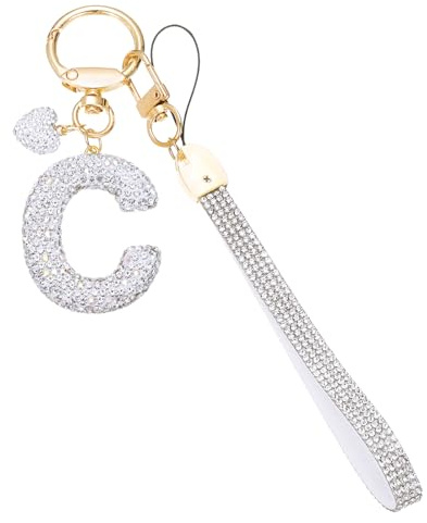 PATIKIL Schlüsselanhänger Buchstabe, Form Taschenanhänger Anhänger, Keychain Diamant Glitzernde Buchstabenanhänger für Frauen, Geschenke, Schlüsselbund, Taschenzubehör