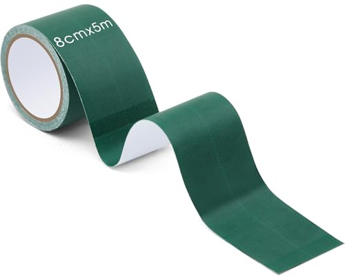 Sinmoe PVC Planenband Lkw Markisenstoff Reparaturset Wasserdicht 8cm ∗ 5m Zelt Flicken Reparatur Klebeband für Kfz Anhänger Flugzeug Flicken Gewebeplane Trampolin Planen Kleber(Grün)