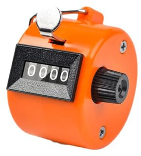 Handzähler, 4-stelliger Clicker-Zähler, Handzähler, mechanischer Zahlen-Klick-Zähler mit Metall-Fingerring-Halterung für Training Zählen, Golf-Bewertung
