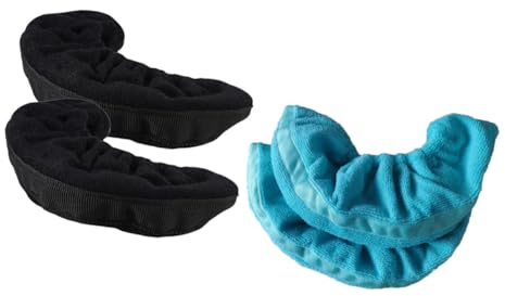 UPKOCH 2 Paare Elastische Schlittschuhschutz Klingenabdeckungen für Eiskunstlauf Weiche Leicht zu Reinigende Kufenschoner für Schlittschuhe Schwarz und Blau