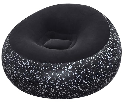 Bestway Inflate-A-Chair Luftsessel 112x112x66 cm, schwarz – Aufblasbarer Sessel Indoor & Outdoor, bequemer Gaming & Chill Sessel aus robustem Vinyl für 1 Person