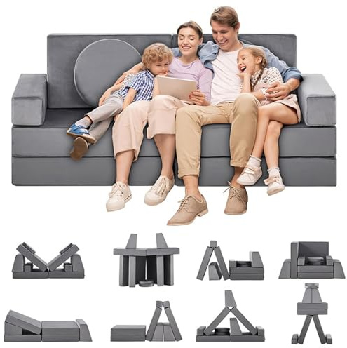 Barnsoffa, 10-delars byggsats, Konvertibel barnsoffa i skum