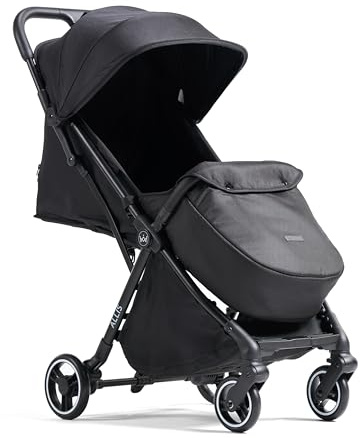 Allis Baby Flick Auto-Fold Stroller with Footmuff & Raincover, Black