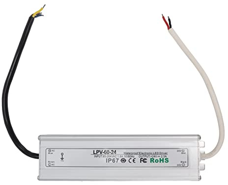 Driver LED IP67 Trasformatore di alimentazione a LED impermeabile per luci a LED esterno interno LPV 24V 85-264V (LPV-60W-24V 2.5A)