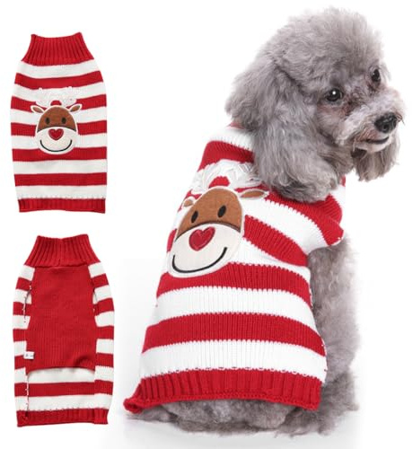 Weihnachten Hund Pullover Kostüm, Hundekostüm Weihnachten Warm Hündchen Kleidung, Hundekostüm, Katze Hund Winter Warm Ideal für Mittelgroße Hunde