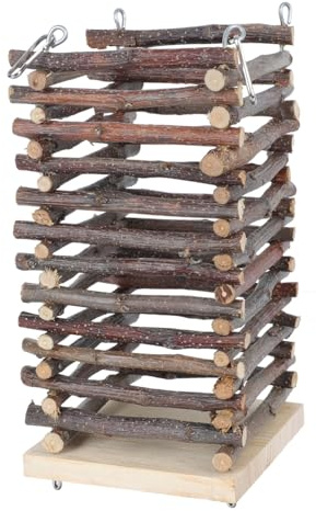 Artibetter Futterautomat aus Holz für Kaninchen Futtergestell mit Flachem Boden für Sicheren Stand Grasfutterautomat Kompaktes Design für Haustierkäfige