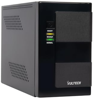 VulTech UPS650VA-LFP-NAS Gruppo di continuità UPS NAS desktop per Synology/QNAP/Hard Disk di Rete, 650VA 350Watt al litio, Line Interactive, 2x Schuko + Porta USB, Monitoraggio/Spegnimento Automatico