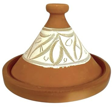 TAJINE MAROCCHINO Casserole marocaine en terre cuite naturelle sans émail cm 22 x 16 h pour 1-2 personnes