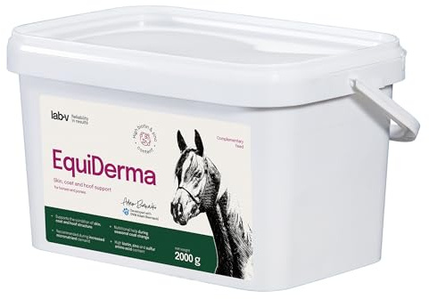 Lab-v EquiDerma 2 kg – Mezcla de vitaminas y minerales para piel, pelo y pezuñas – Complemento alimenticio para todos los caballos y ponis