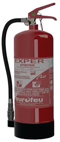 Extincteur Eau + Addif 6 litres EUROFEU, avec Support de Fixation et Panneau de Signalisation, pour Véhicules et Domiciles (6 L)