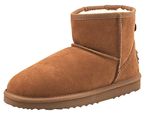 Shenduo Homme Bottes Ankle d'Hiver Imperméables, Botte Basses de Neige Courtes Étanche D5645 Noisette 42EU