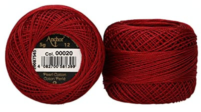 Anchor 4596012-00020 Stickgarne, 100% Baumwolle, 20, Stärke 12, 56m, 9 Gramm