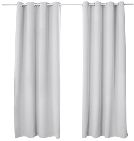 WOLTU Verdunklungsvorhänge mit Ösen Gardinen Blickdicht 135x245cm Weiß | 2er Set, 250g/m² schwere Gardinen mit Sichtschutz, Thermovorhang für Wohnzimmer und Schlafzimmer, Länge 245 cm