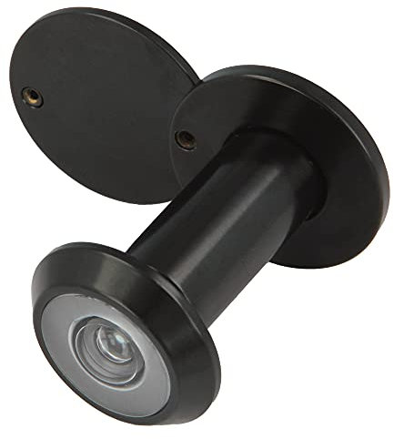 Amig - Door viewer Mod. 3 with Super Wide Angle, Easy Installation Without Surface Damage, Scratch-Resistant, Safety for Home, Black, Diameter 14 mm, Door Thickness 35-60 mm