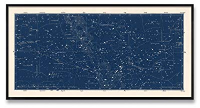 Large Blue Wall Art Constellation Map for Home Office, Bedroom, Modern Home Decor Celestial Astronomy Star Map Nautical Astrology - Blue, Black, Gray, Navy - Small to Large Sizes - Unframed