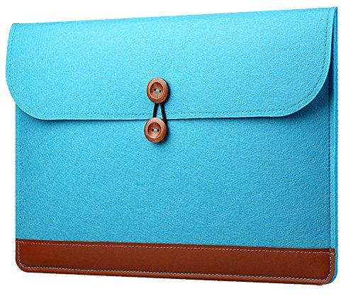 ZhuiKun 12 Pouces Résistant aux Chocs Housse Macbook Air/Macbook Pro Retina Sacoche Feutre de Laine pour Ordinateur Portable Ultrabook Sac Manches Pochette Lac Bleu