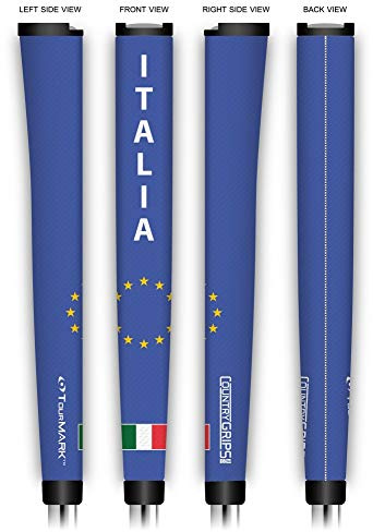 TourMark Puttergriff 'Italien' Jumbo - Flag Grip Serie, 26,3 cm, 110 g, 10,8 cm Umfang, 0,58 Innendurchmesser, Gummi, 14,73 mm, Putter Design, Blau