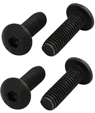 sourcing map 4 Stück Halbrundkopfschrauben M5x16mm 10.9 Grad Innensechskant Linksgewinde Schraube Schwarz