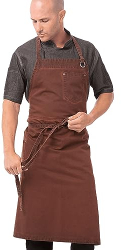 Chef Works Unisex Dorset Chefs Bib Apron, Rust, One Size